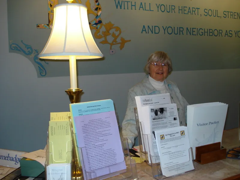 Jeanette at the Welcome Center